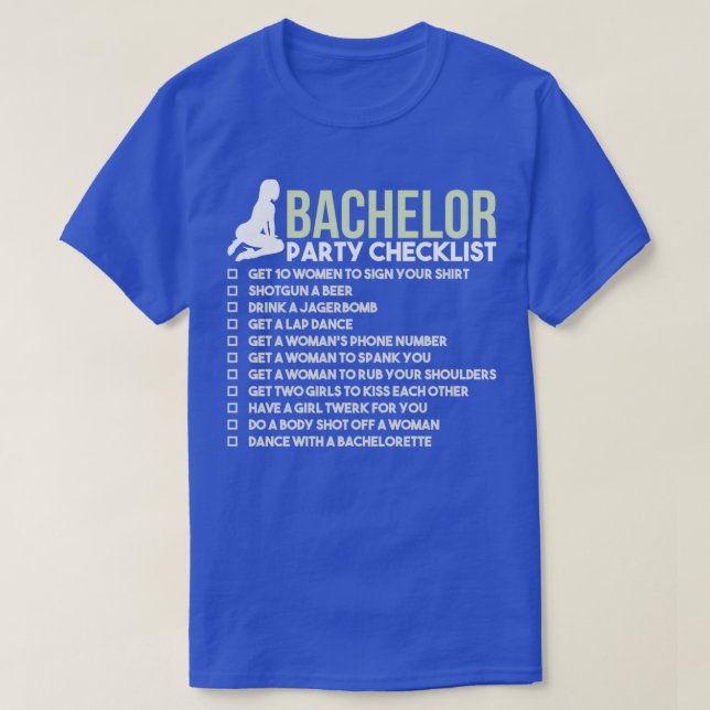 Bachelor Party Checklist JGA Bridegroom Rumble T-Shirt (Design vorne)