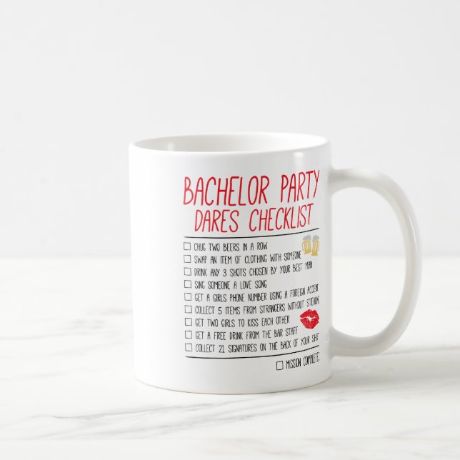 Bachelor Party Checklist Sonnige Hochzeit Raum Kaffeetasse (Rechts)