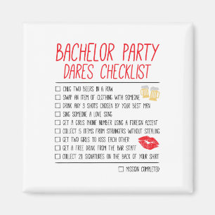 Bachelor Party Checklist Sonnige Hochzeit Raum Magnet
