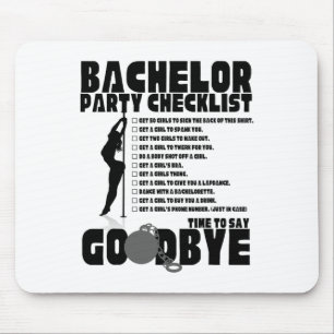 Bachelor Party Checklist Stag Groom Gag Men's Mousepad