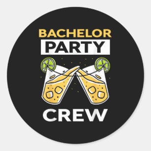 Bachelor Party Crew Briom Groom Team _1 Runder Aufkleber