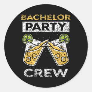 Bachelor Party Crew Groom Bridge Team 1 Runder Aufkleber