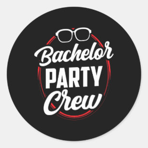 Bachelor Party Crew Team Bridge Groom 1 Runder Aufkleber
