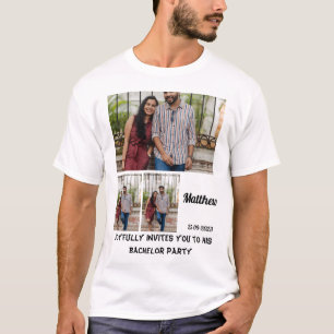 Bachelor Party custom 3 Foto Collage T - Shirt