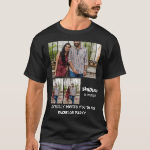Bachelor Party custom 3 Foto Collage T-Shirt