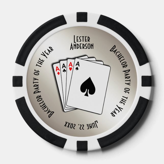 Bachelor Party Custom Memento Goldene Touch Pokerchips (Vorderseite)