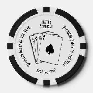 Bachelor Party Custom Memento Schwarz-Weiß Pokerchips