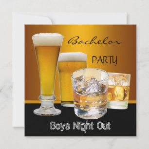 Bachelor Party Drinks Bier Boys Night Out, Einladung