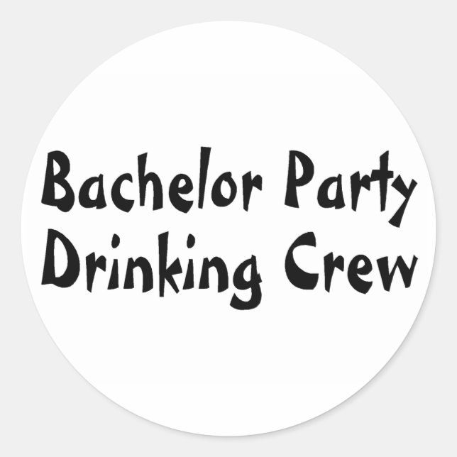 Bachelor Party Drinks Crew Runder Aufkleber (Vorderseite)