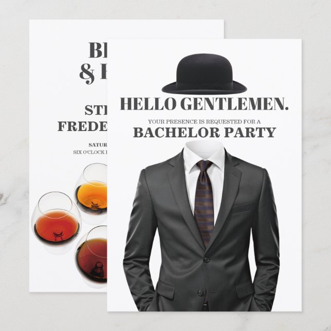 Bachelor Party Einladung (Vorne/Hinten)