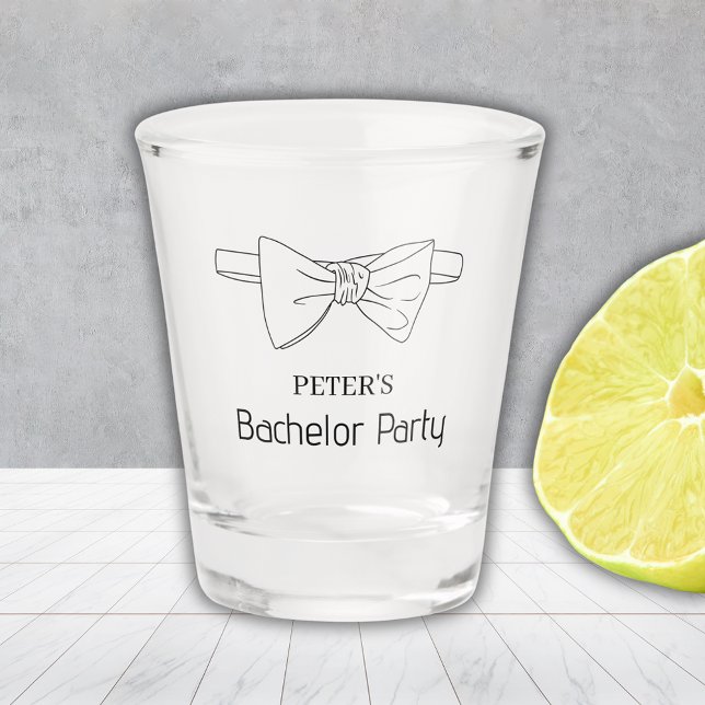 Bachelor-Party für benutzerdefinierte Bow-Krawatte Schnapsglas (Custom Bow Tie Bachelor Party Shot Glass)