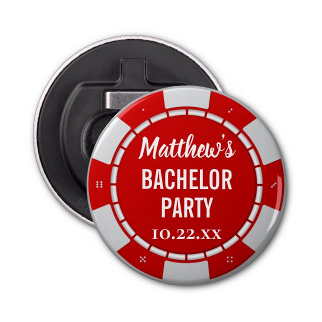 Bachelor Party Gambling Poker Chip Flasche Opener Flaschenöffner (Vorderseite)