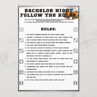 Bachelor Party Game, befolgen Sie die Regeln, Einladung