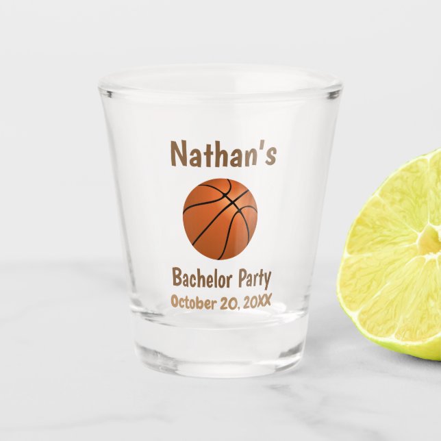 Bachelor Party Gastgeschenk Hochzeit Basketball Schnapsglas (Vorderseite)