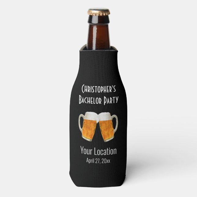 Bachelor Party Gastgeschenk Hochzeit Beer Cheer Flaschenkühler (Flaschenvorderseite)
