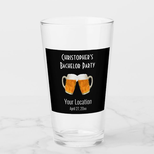 Bachelor Party Gastgeschenk Hochzeit Beer Cheer Glas (Vorderseite)