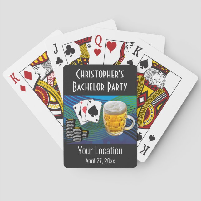 Bachelor Party Gastgeschenk Hochzeit Bier Poker Spielkarten (Rückseite)