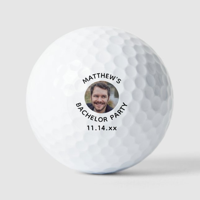 Bachelor Party Gastgeschenk Hochzeit Groom Foto Golfball (Vorderseite)