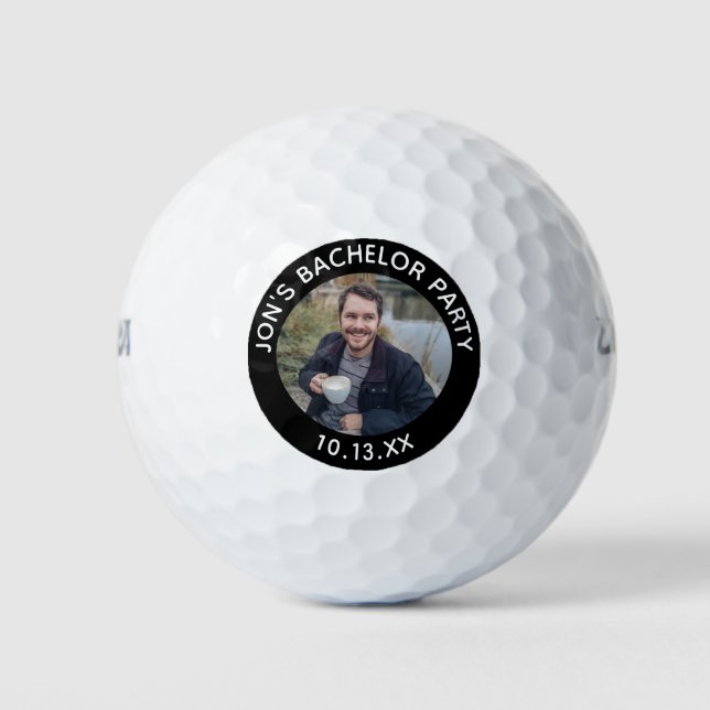Bachelor Party Gastgeschenk Hochzeit Groom Foto Golfball (Vorderseite)