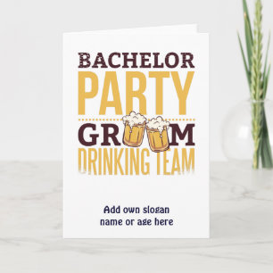 Bachelor Party Groom Drink Team Sonnige Hochzeit Karte