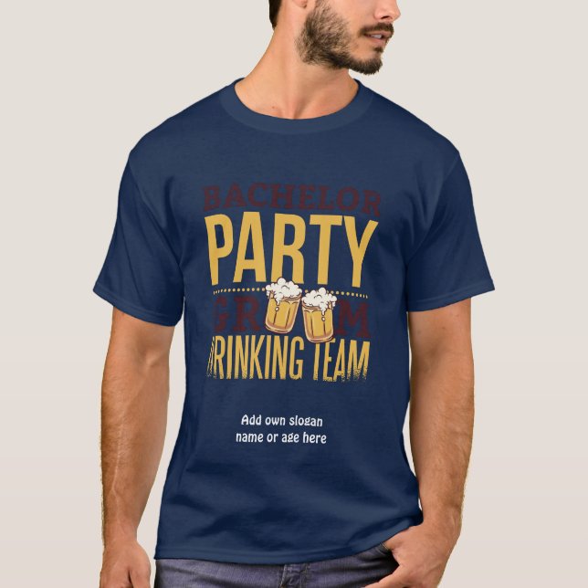 Bachelor Party Groom Drink Team Sonnige Hochzeit T-Shirt (Vorderseite)