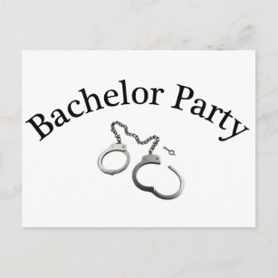 Bachelor-Party-Handschellen Postkarte