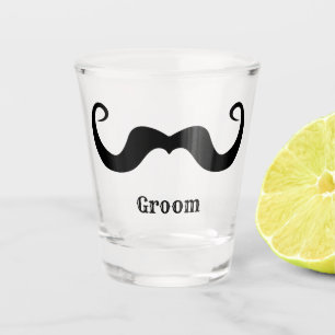 Bachelor Party / Hochzeit schwarzen, lockigen Schn Schnapsglas