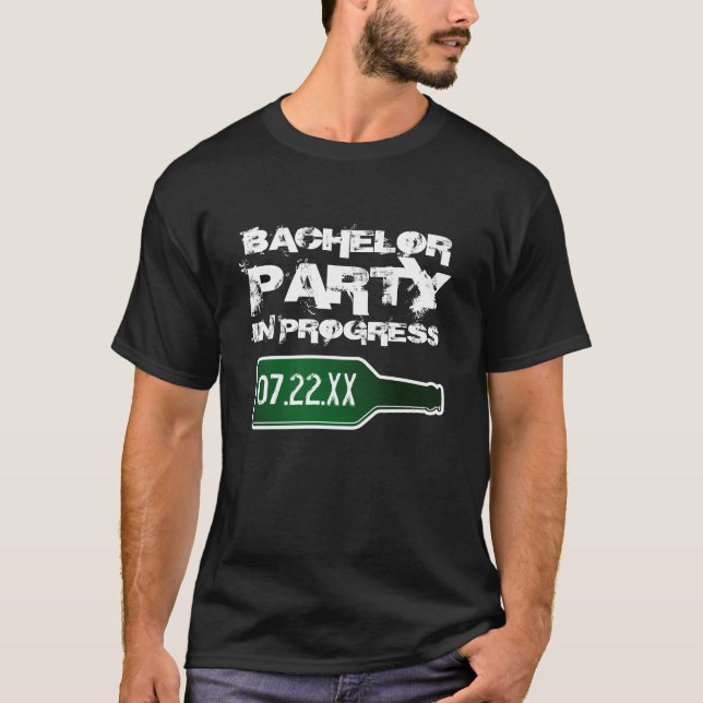Bachelor-Party im Gange in Shirts für Teambildung (Vorderseite)