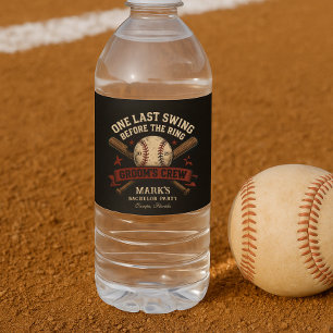 Bachelor-Party im letzten Swing Baseball Wasserflaschenetikett