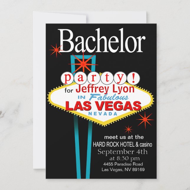 Bachelor Party in Las Vegas Einladung (Vorderseite)