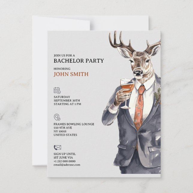 Bachelor Party Invitation Men Template Ankündigung (Vorderseite)