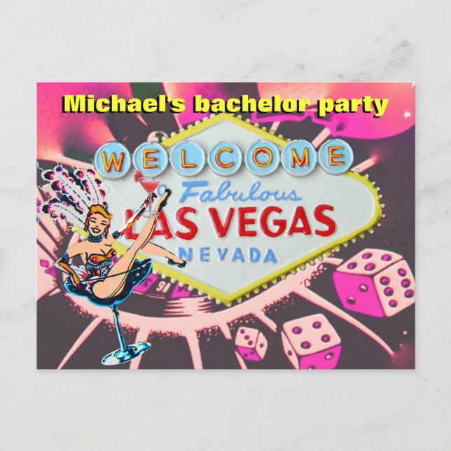 Bachelor Party Las Vegas Einladung (Vorderseite)