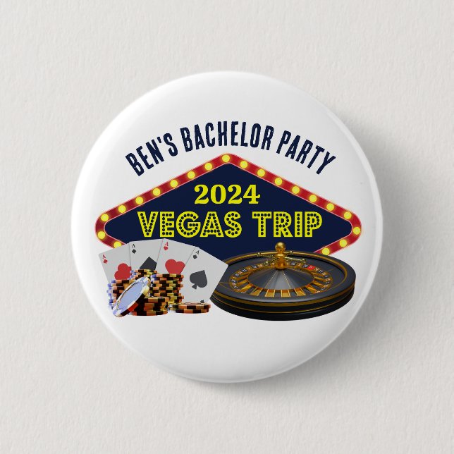 Bachelor Party Las Vegas Trip Casino Button (Vorderseite)