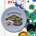 Bachelor Party Las Vegas Trip Casino Pappteller<br><div class="desc">Passen Sie Ihre eigenen Bachelor-Party-Papier-Teller für eine Las Vegas-Reise an. Eine coole personalisierte Platte mit Gambling Casino Stapeln wie ein Kartenspiel,  Poker Chips und Roulette Rad mit Vegas Trip in gelben Schrift. Spielerfreak für Trauzeugen und Trauzeuge.</div>