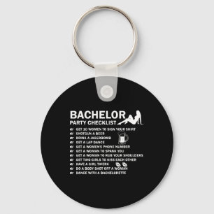 Bachelor Party Men Naughty Checkliste Erreichbarke Schlüsselanhänger