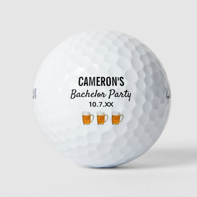 Bachelor Party Moderne Gastgeschenk Hochzeit Beer  Golfball (Vorderseite)