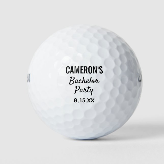 Bachelor Party Moderne Typografie Gastgeschenk Hoc Golfball (Vorderseite)