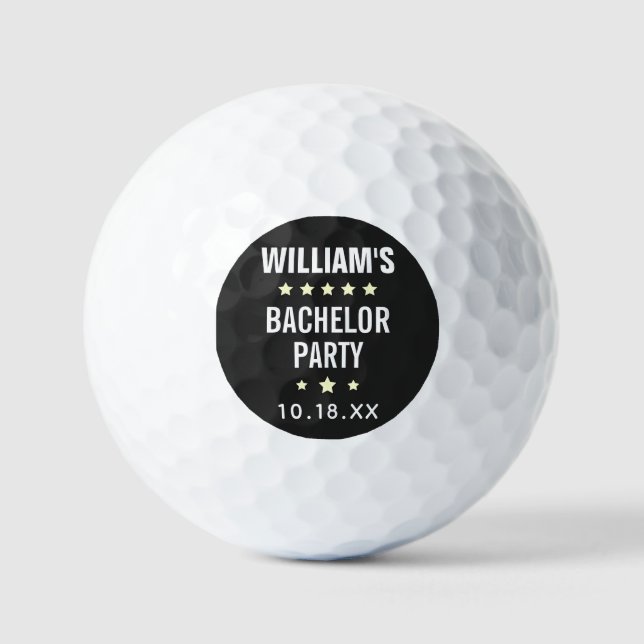 Bachelor Party Moderne Typografie Gastgeschenk Hoc Golfball (Vorderseite)