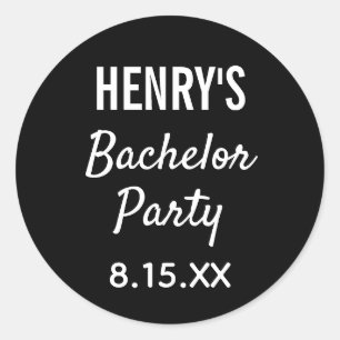 Bachelor Party Moderne Typografie Hochzeit Runder Aufkleber