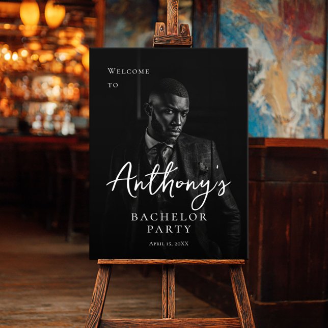 Bachelor Party Modernes Foto Empfang Poster (Von Creator hochgeladen)