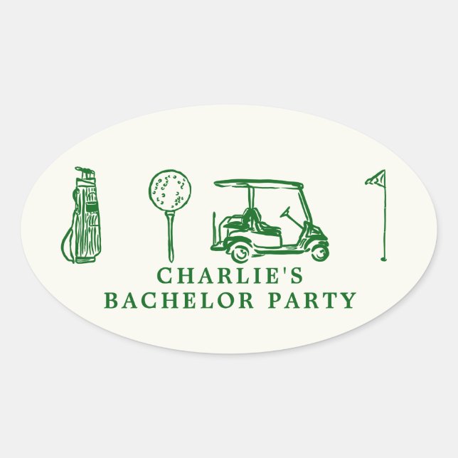Bachelor-Party Ovaler Aufkleber (Vorderseite)