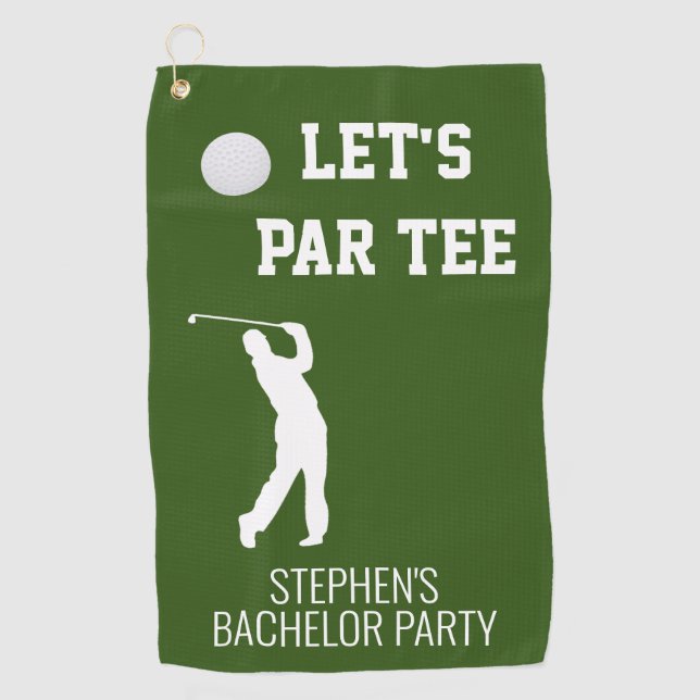 Bachelor Party Par T-Shirt Golfspielen Golfhandtuch (Vorderseite)