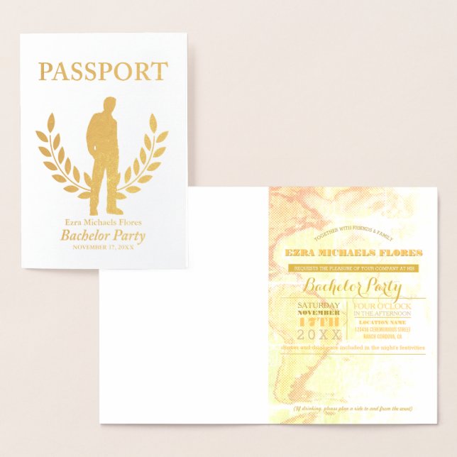 Bachelor Party Pass Goldfolie Folienkarte (Anzeige)