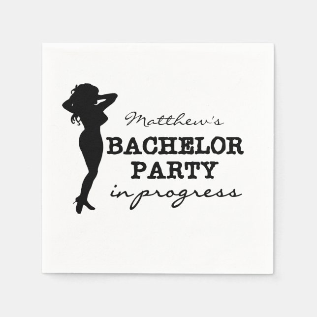 Bachelor Party Personalisiert Paper Napkins Serviette (Vorderseite)