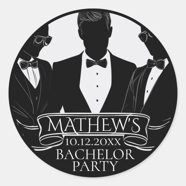 Bachelor Party Poker Chip Runder Aufkleber (Vorderseite)