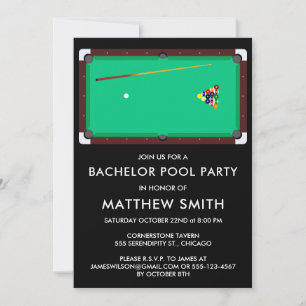 Bachelor Party Pool Billards Einladung