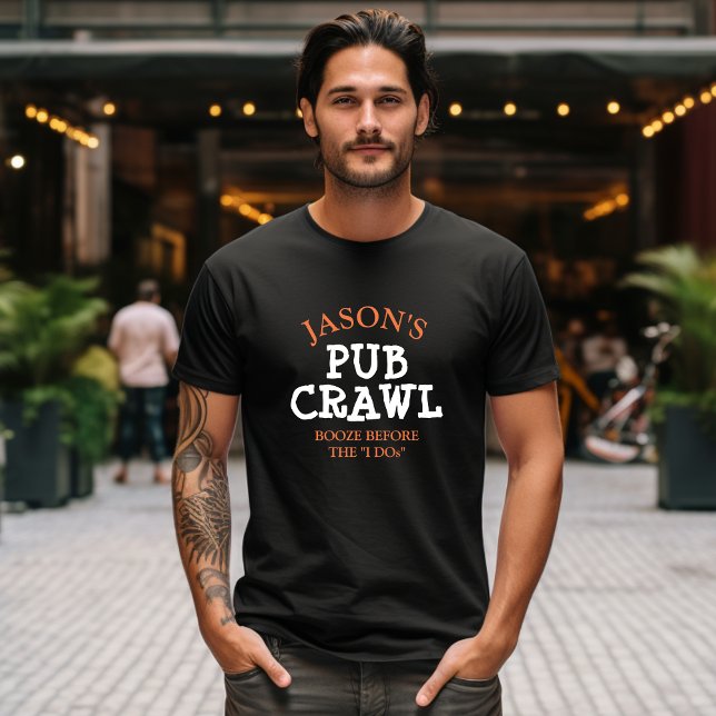 Bachelor Party Pub Crawl Personalisiert Tri-Blend Shirt (A great tshirt choice for a bachelor party pub crawl.)