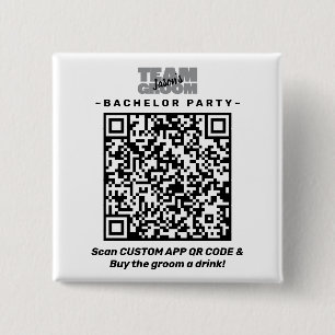 Bachelor Party QR Code Kaufen Getränketeam Groom B Button