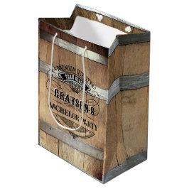 Bachelor Party Rustic Whiskey Barrel Mittlere Geschenktüte
