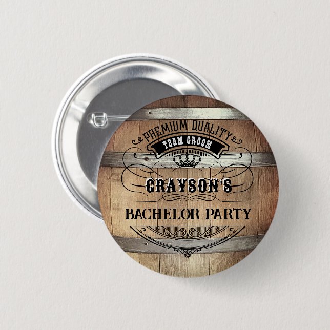 Bachelor Party Rustikal Button (Vorne & Hinten)
